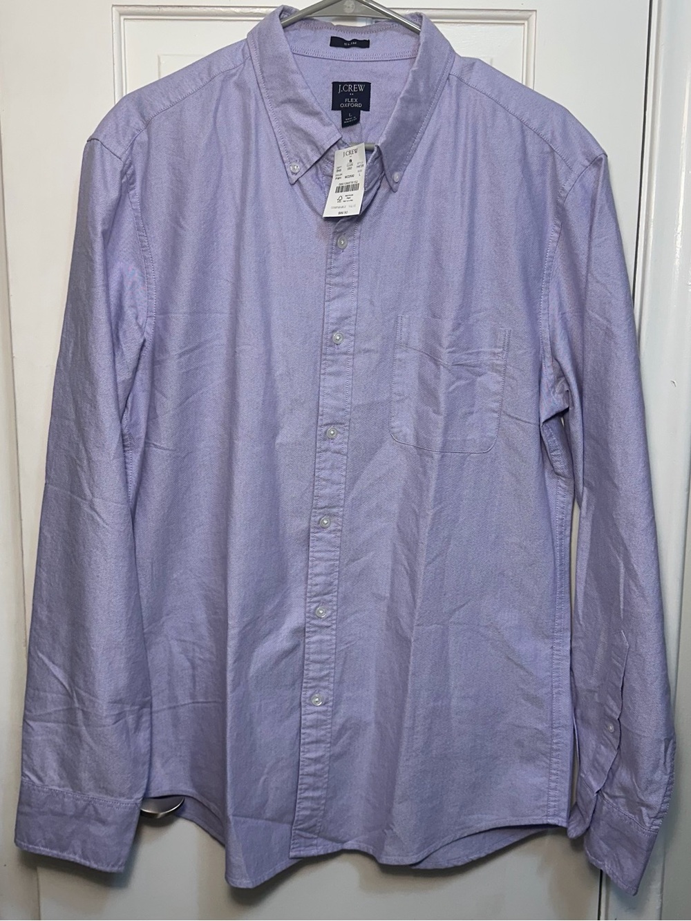 J. Crew Men’s Light Purple Button-Down Flex Oxford Slim Fit Shirt Large NWT